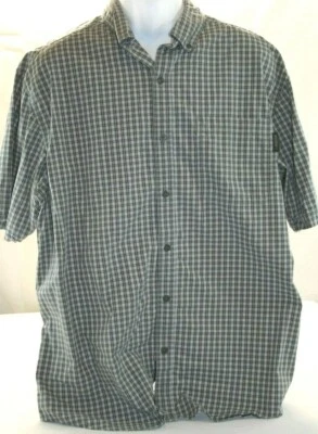 Camisa Wolverine Para Hombres S/S Talla XL Negra Blanca a Cuadros Botón Delantero Foto 1 de 4