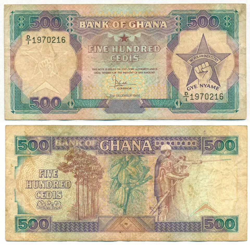 GHANA NOTE 500 CEDIS 31.12.1986 P 28a - Image 1 of 1
