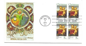 1507 Christmas 1973, Madonna Fleetwood block of 4 FDC - Picture 1 of 1
