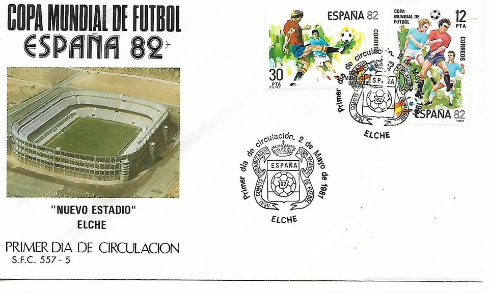 Mundial Futbol Españ 82 Nuevo Estadio Elche Sobre 1º Día año 1981 (ES-952) - Imagen 1 de 1