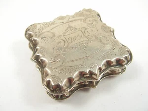 ANTIQUE SQUARE 19th CENTURY DUTCH .833 SOLID SILVER SNUFF BOX DATED 1859 - Picture 1 of 14