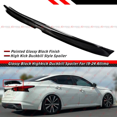 FOR 19-25 NISSAN ALTIMA GLOSS BLACK JDM V2 HIGH KICK DUCKBILL TRUNK SPOILER WING Foto 1 de 4