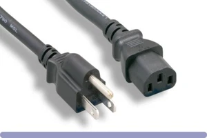 Computer Monitor TV Replacement Power Cord - Black - 6 ft - Picture 1 of 1