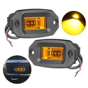 2X 4inch 40W Flush Mount 2LED Work Light Bar Pods Flood Off-Road For Jeep Bumper - Picture 1 of 11