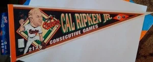 Vintage 1995 Wincraft Orioles Cal Ripken Jr 2,131 Consecutive Games  Pennant LE - Picture 1 of 8