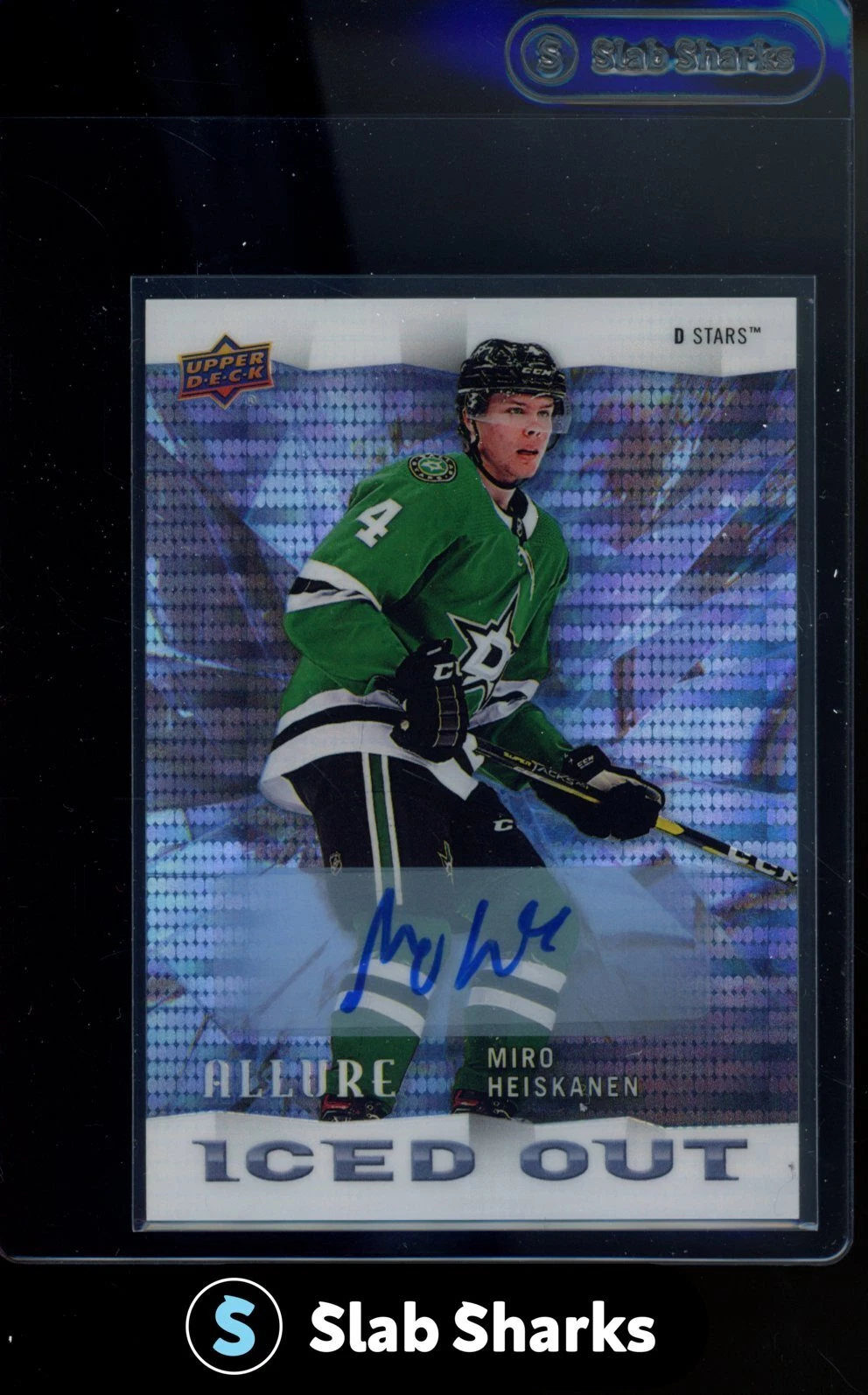 2020 UPPER DECK ALLURE MIRO HEISKANEN ICED OUT AUTO BLUE