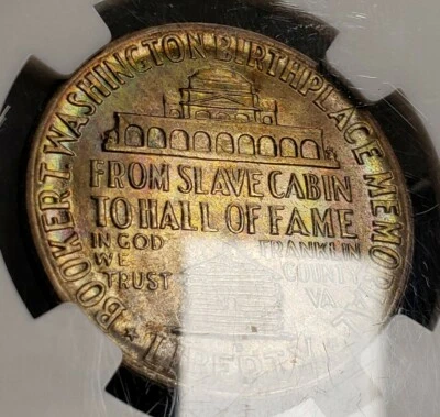 1946-D 50c BTW Booker T Washington Half Dollar - PQ Toning - NGC MS 65 - X1765 - Image 1 of 4