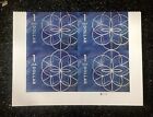 2024USA $1.00 Floral Geometry - Bottom Plate Block of 4 - Mint dollars blue
