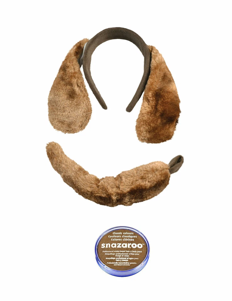 Dog (Ears &Tail Set) With (Brown Paint) Animal Fancy Dress Child World Book Day - Image 1 of 1