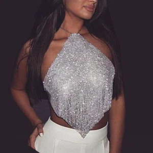 Handmade Kendall Style Exclusive Lux Brand Design, Shiny Disco Top - Picture 1 of 12