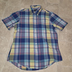 Polo Ralph Lauren Short Sleeve Plaid Button Up Shirt Men's Large - Picture 1 of 8