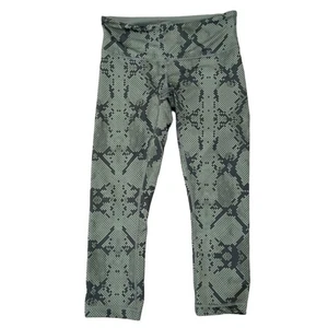 Lululemon Wunder Under Crop III Full-On Luon Ziggy Snake Fatigue Gator Green 6 - Picture 1 of 8