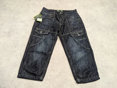 Pantalones Cortos No Fear Para Hombre M Denim Oscuro Carga Carpintero Grunge Utilidad Y2K 00s Patinador Foto 1 de 4