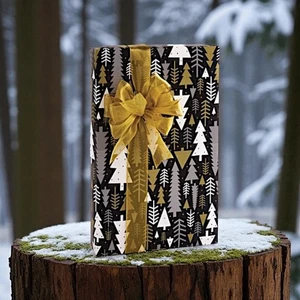 MIDNIGHT FOREST Print Design 24" Gift WRAPPING Paper Choose Length Amount - Picture 1 of 2