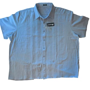 Coofandy 3X XXL powder blue Guayabera shirt 100% cool cotton w/ribbed front - Picture 1 of 1