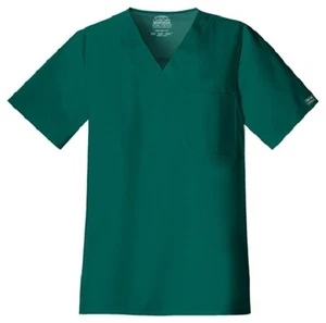 Cherokee Scrubs Workwear Men's Scrub Top 4743 Hunter Green HUNW Cherokee Stretch - Picture 1 of 3
