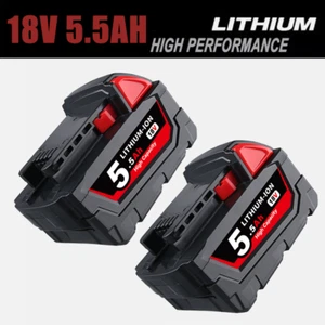 2X M18 For Milwaukee Lithium XC 5.5 Ah 18V Extended Capacity Battery 48-11-1860 - Picture 1 of 13