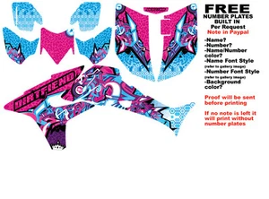 TRX450R Graphics 04-05 DFR “Burner” Blue Pink Purple Sides Fenders Honda TRX450R - Picture 1 of 5
