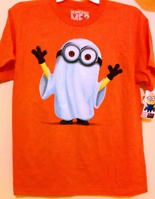 Despicable Me Halloween T Shirt Minions Boys Top Ghost Two Eyed Minion Dave Tee - Image 1 of 3