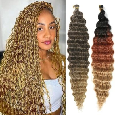 Deep Wave Braiding Hair Extension Afro Curly Hair Synthetic Braid Hair  African - Image 1 of 4