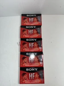5 NEW Blank SONY HF + 90 Minute Audio Cassette Tapes High Fidelity - Picture 1 of 1