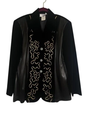 Jaqueta Cervelle M Preta Vintage Artística Metálica Madura Neutra Escritório Militar - Imagem 1 de 4