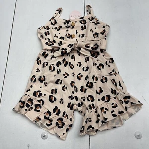 Marie Nicole Leopard Print Tie Waist Romper Youth Girls Size Medium New - Picture 1 of 7