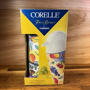 Corelle Corning Fruit Basket Pattern Thermal Coffee Carafe Thermique 1Qt -NEW- - Picture 1 of 7