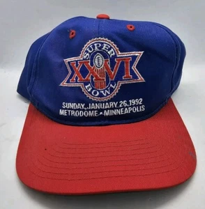 VINTAGE SUPER BOWL XXVI Hat Cap Mens OSFA Blue Starter Snapback Embroidered NFL - Picture 1 of 3