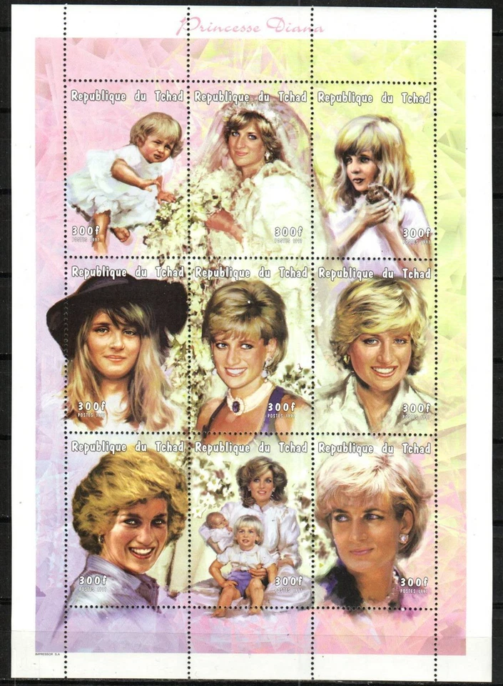 Sello Chad 713 - Princesa Diana Foto 1 de 1