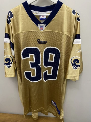 Reebok On Field Mens X Large St Louis Rams Steven Jackson 39 Gold Jersey VTG NFL Cover