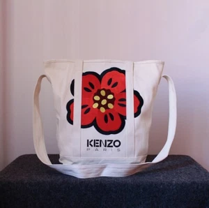 KENZO Embroidered Canvas Shoulder Bag Leisure Begonia Flower Shoulder Bag - Picture 1 of 19