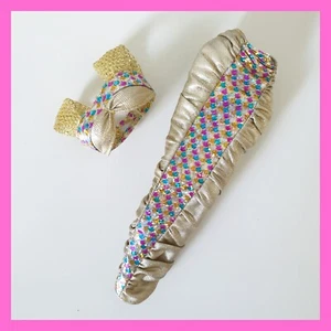 Jewel Hair Mermaid Barbie 1995 Gold Bra Top Tail Skirt Replacement Doll Vintage - Picture 1 of 8