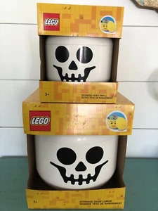 Lego Halloween Set Contenitore 2 Teschio Scheletro NUOVO Small Large Taglia - Foto 1 di 1