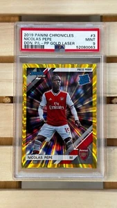 2019 Chronicles Donruss NICOLAS PEPE Rated Rookie RC #6/25 GOLD Arsenal PSA 9 - Picture 1 of 3
