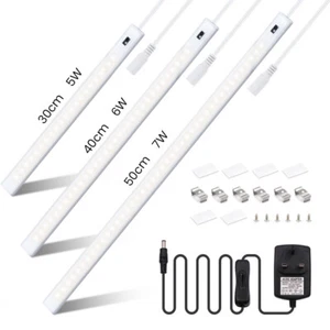 LED Hand Motion Sensor Under Cabinet Light Cupboard Strip Bar Kitchen UK Plug - Picture 1 of 20