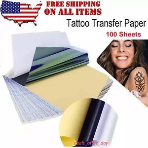 Tattoo Transfer Paper Stencil Carbon Thermal Tracing Hectograph Supplies Sheets - Picture 1 of 8