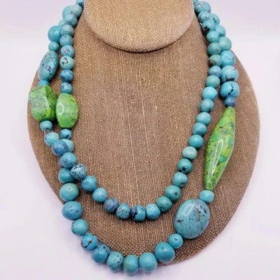 Женское длинное ожерелье из чистого серебра с зеленой и синей бирюзой JAY KING DTR - Изображение 1 из 4