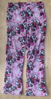 Disney Mujer Acogedor Polar Mickey & Minnie Navidad Vacaciones Salón Pantalones Rosa M Foto 1 de 4