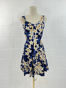 VTG Hawaiian Sun Dress Royal Creations Smocked Fit & Flare Rockabilly USA Made S - Picture 1 of 7