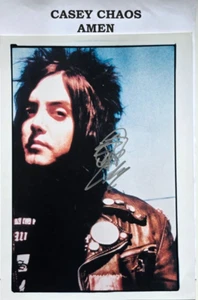 Casey Chaos from Amen Hand Signed A4 Glossy photo presentation signed in person - Picture 1 of 14