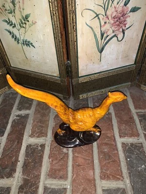 Cerámica esmaltada por goteo vintage naranja marrón faisán pájaro DECORACIÓN Foto 1 de 3