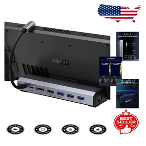 Multi-Function Dock with HDMI, USB 3.2 & Gigabit Ethernet for Steam Deck Gaming - Picture 1 of 10
