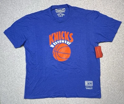 Mitchell & Ness New York Knicks T-Shirt Mens Size 3XL Blue Hardwood Classics NWT - Image 1 of 4