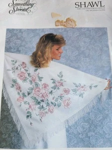 Candamar Designs Shawl Counted Cross Stitch Kit Vintage 1989 New Roses Afghan - Picture 1 of 4