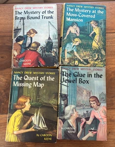 Lot of 4 Nancy Drew Hardcover Books -Missing Map Jewel Box 1940-1943 Book Club - Picture 1 of 6