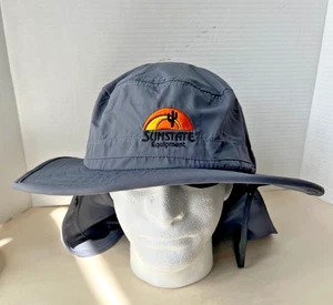 Sunstate Equipment grau breite Krempe Sonnenhut Nackenklappe UPF Outdoor Arbeit Kappe - Bild 1 von 8