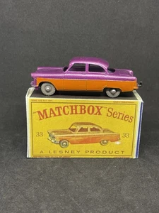 Matchbox Lesney #33 Custom Ford Zodiac Grey Wheels Restored. Repro Box. - Picture 1 of 6