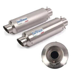 Motorcycle Real LeoVince E-Mark Slip On Exhaust Pipe For Honda Yamaha R1 R3 R6 - Picture 1 of 13
