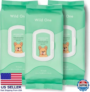 Natural Dog Grooming Wipes, Eucalyptus Scent, 210 Count, Cruelty-Free, Resealabl - Picture 1 of 9